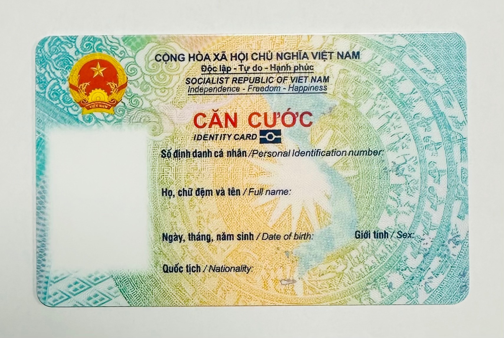 Ảnh mặt trước giấy tờ
